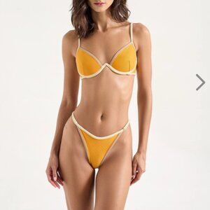 NWT ONEONE Swimwear Amara Underwire Top Golden Cream Size M